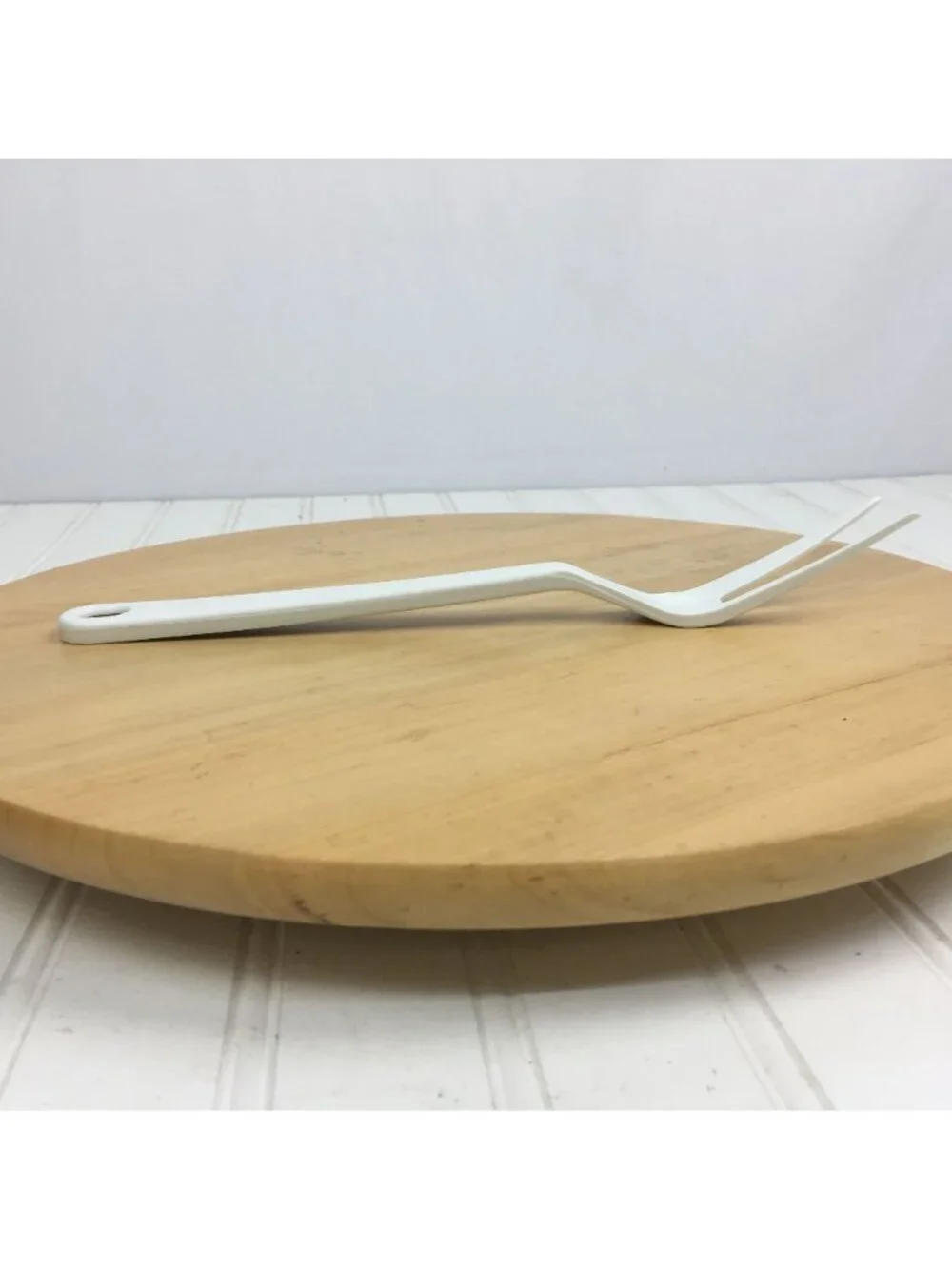 Vintage Tailor Made Products White Meat Fork Made USA Plastic Nylon